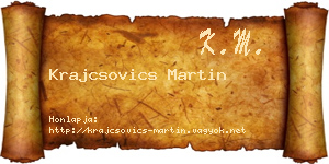 Krajcsovics Martin névjegykártya